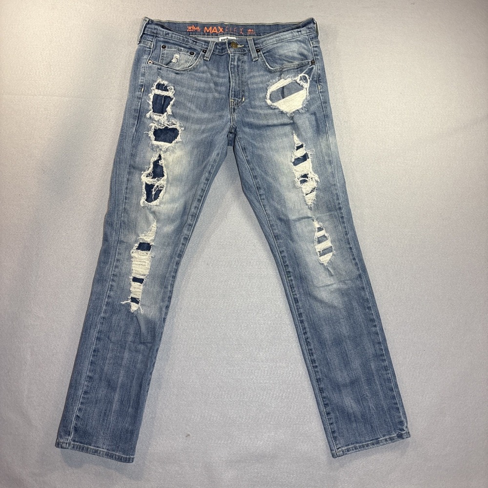 Urban Pipeline jeans mens 30x30 Slim fit blue distressed Max Flex stretch skinny